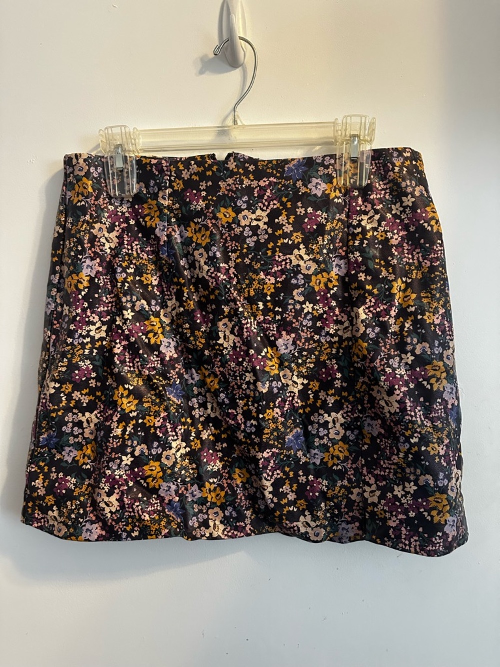 Maeve Floral Pencil Skirt in Black with Mustard & Purple - Picture 3 of 6